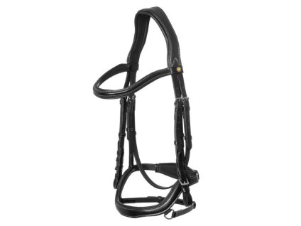 Uzdečka EQUESTRO Contrast s anatomickým nánosníkem černá COB (DOPRODEJ)