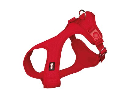 Postroj TRIXIE Soft vypolstrovaný červený (S) 2x33-50cm