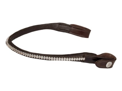 Čelenka ACAVALLO Oval Crystals dark brown COB
