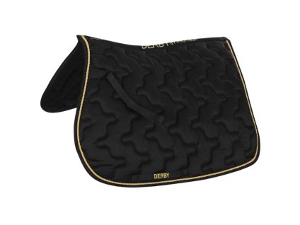 Všestranná podsedlová dečka DERBY prošívaná black/gold/black PVS PONY