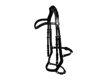 Uzdečka WALDHAUSEN X-Line Relaxation s anatomickým nánosníkem a čelenkou s kamínky black COB