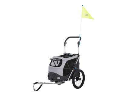 Vozík za kolo TRIXIE s funkcí rychlého skládání šedý (L) 74x95x103/143cm (DOPRODEJ)