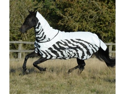 Deka proti hmyzu BUCAS Buzz-off Rain & Neck Zebra 145cm