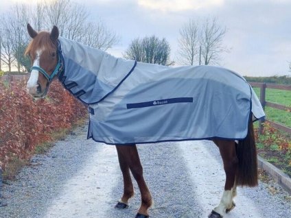 Deka proti hmyzu BUCAS Buzz-off Rain & Neck silver/blue 115cm