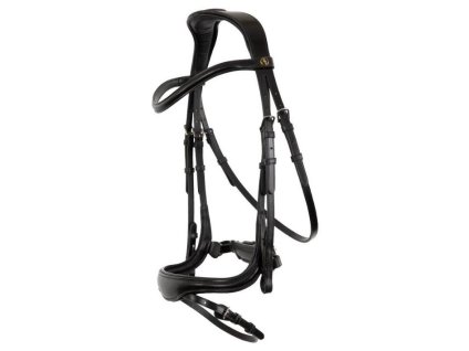 Uzdečka BR Longridge s anatomickým nánosníkem black/silver FULL