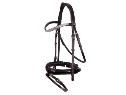 Uzdečka BR Windermere se švédským nánosníkem black/silver FULL