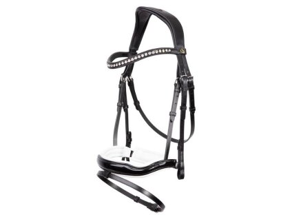 Uzdečka BR Bolton se švédským nánosníkem black/white COB