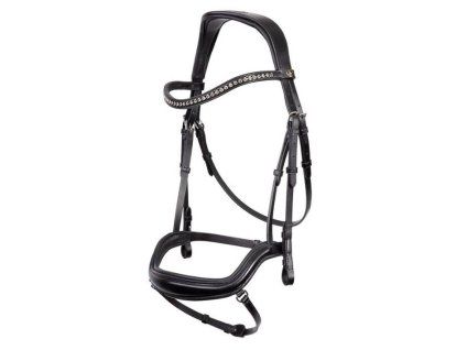 Uzdečka BR Stanley s anatomickým nánosníkem black/silver COB (DOPRODEJ)