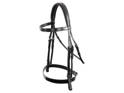 Uzdečka BR Hunter Kempston s anglickým nánosníkem black/silver FULL