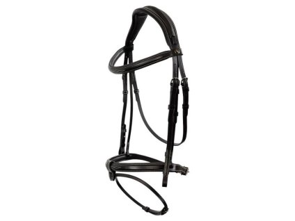 Uzdečka BR Berrington s anglickým nánosníkem black/silver COB
