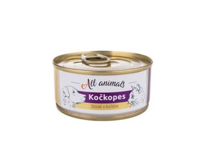 Konzerva ALL ANIMALS steak z kuřete kočkopes 100g