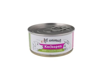 Konzerva ALL ANIMALS steak z hovězího jazyka kočkopes 100g