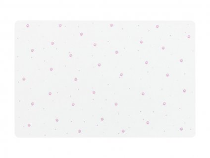 Prostírání TRIXIE Paw Print bílé s růžovými tlapkami 44x28cm