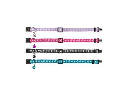 Obojek pro kočku TRIXIE nylonový elastický s rolničkou (MIX BAREV) (DOPRODEJ)