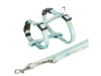 Postroj TRIXIE Junior s vodítkem pro štěňata mátový (M-L) 27-45cm