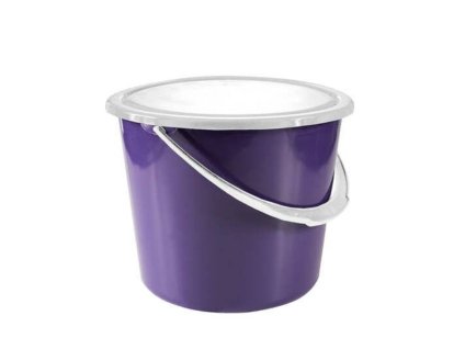 Vědro s víkem HORZE fialové 8l