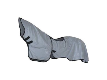 Reflexní jezdecká deka HORZE s krkem stříbrná 125cm