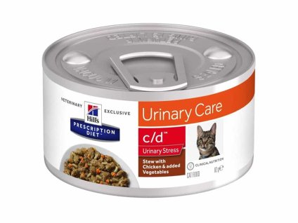 Konzerva HILLS Feline Stew C/D Urinary Stress with Chicken & Vegetables 82g