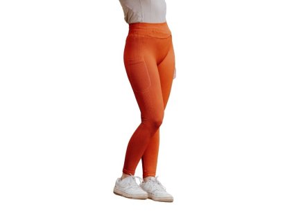 Dámské jezdecké legíny EQUITHEME Je Taime Acacia full grip orange (M) (DOPRODEJ)