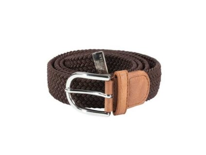 Pásek HORZE tmavě hnědý/béžový