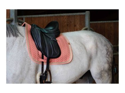Drezurní podsedlová dečka EQUITHEME Softy lososová DR