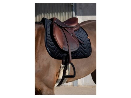 Všestranná podsedlová dečka EQUITHEME Glossy černá VS (DOPRODEJ)