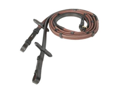 Otěže HORZE Soft Grip Rubber hnědé PONY (DOPRODEJ)