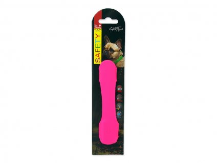 Svítící návlek na obojek DOG FANTASY LED růžový 15cm