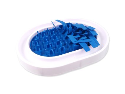 Miska DOG FANTASY Puzzle protihltací modrá 40x30x10,9cm