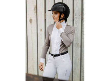 Dámské závodní tričko EQUITHEME Julie béžové (S)