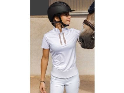 Dámské závodní tričko EQUITHEME Riyadh bílé (XL)