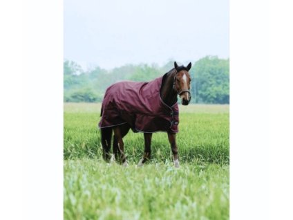 Lehká výběhová deka EQUITHEME Tyrex 1200D High Neck 0g burgundy 145cm