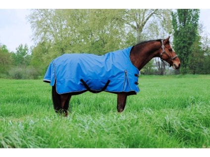 Výběhová deka EQUITHEME Tyrex Aisance 1200D High Neck 300g modrá/černá 145cm