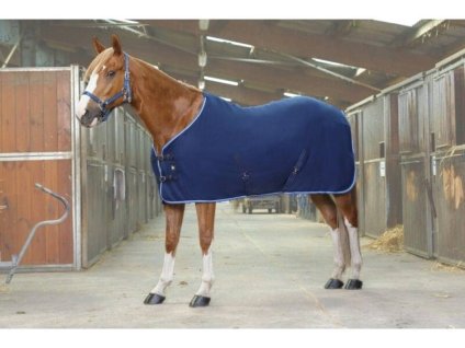 Odpocovací deka RIDING WORLD s křížovým zapínáním modrá 150cm