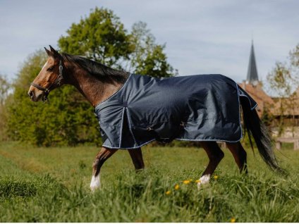 Výběhová deka RIDING WORLD Eco 1200D 220g tmavě modrá 145cm (DOPRODEJ)