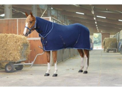 Odpocovací deka RIDING WORLD Combo s krkem modrá 155cm