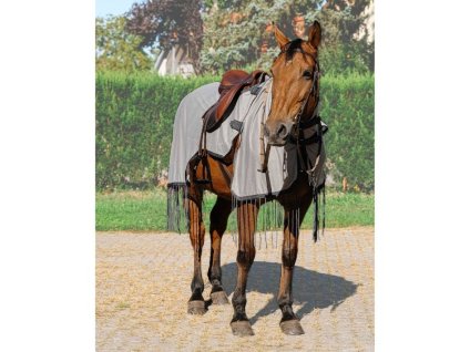 Jezdecká deka proti hmyzu RIDING WORLD šedá 165cm