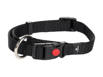 Obojek FLAMINGO Ziggi černý (S) 30-45x1,5cm