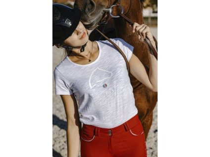 Dětské jezdecké tričko EQUITHEME Clarie bílé (8let)