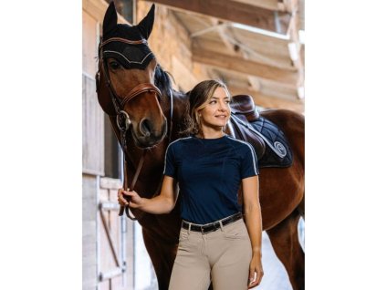 Dámské jezdecké tričko EQUITHEME Marion navy blue (L)