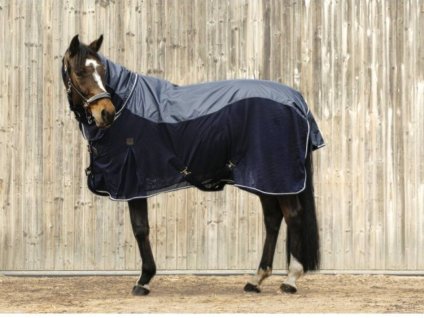Deka proti hmyzu s nepromokavými zády EQUITHEME tmavě modrá 165cm
