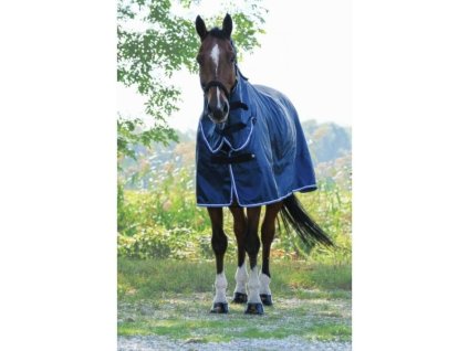Lehká výběhová deka RIDING WORLD s krkem dark blue 155cm