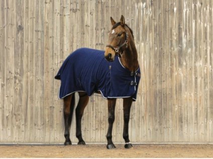 Odpocovací deka EQUITHEME Vague tmavě modrá 165cm