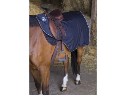 Nepromokavá bederní deka RIDING WORLD s fleecem černá 115cm (DOPRODEJ)