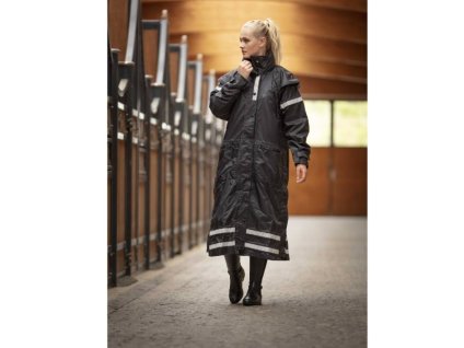 Nepromokavý jezdecký kabát EQUITHEME Ridercoat černý (XL)