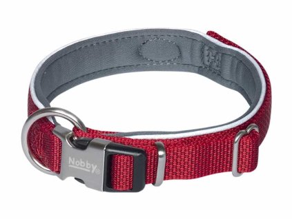 Obojek NOBBY Classic Preno Royal neoprenový červený (M-L) 45-55cm