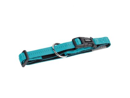 Obojek NOBBY Soft Grip nylonový tyrkysový 1,5x25-35cm