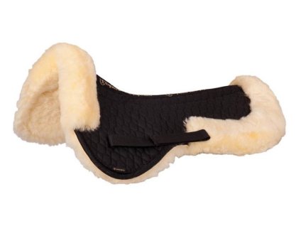 Beránek pod sedlo BR Spinal Clearance prošívaný černý/natural PONY