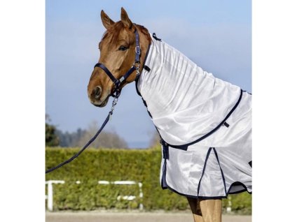 Krční díl k dece proti hmyzu HORSEVEN bílý/modrý (S/M)