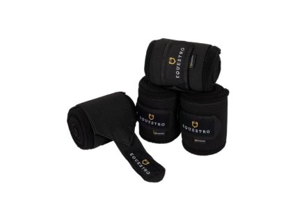 Elastické bandáže EQUESTRO fleecové black (DOPRODEJ)